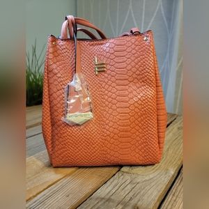 Salmon Rose Lizard Satchel bag